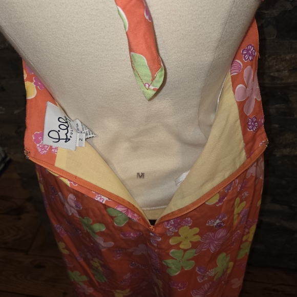 Lilly Pulitzer Floral Strapless Dress, Ties In Back Great Condition - Picture 5 of 8